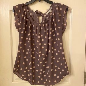 Nice Short Sleeve Blouse with Back Neck Tie.